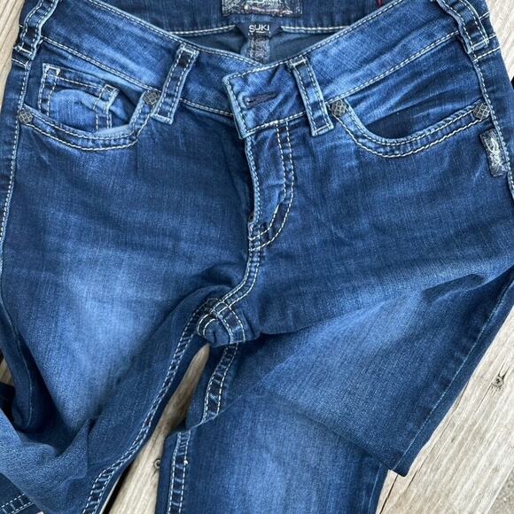 SILVER SUKI SUPER STRETCH, women's 30 x 22 1/2 capri jeans - Picture 4 of 7